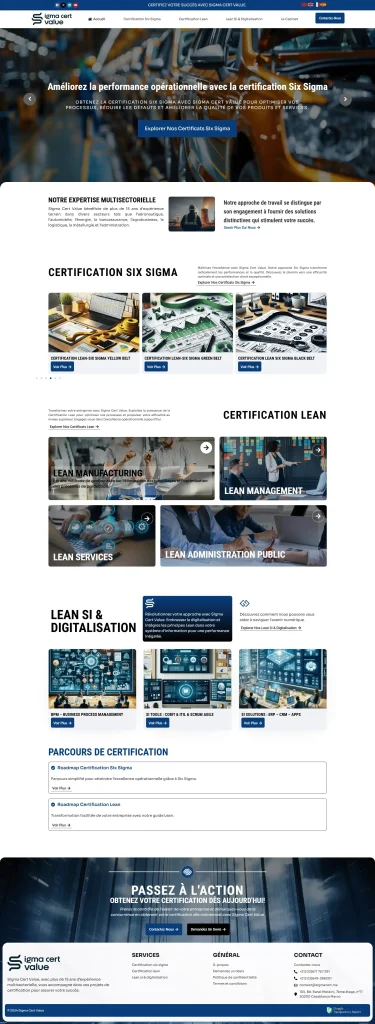 Sigma Cert Value - création site web